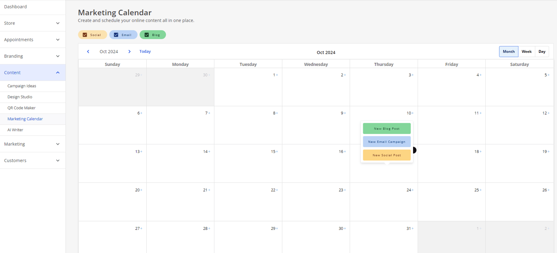 Web.com Marketing Calendar we.com marketing calendar overviewing the month of October