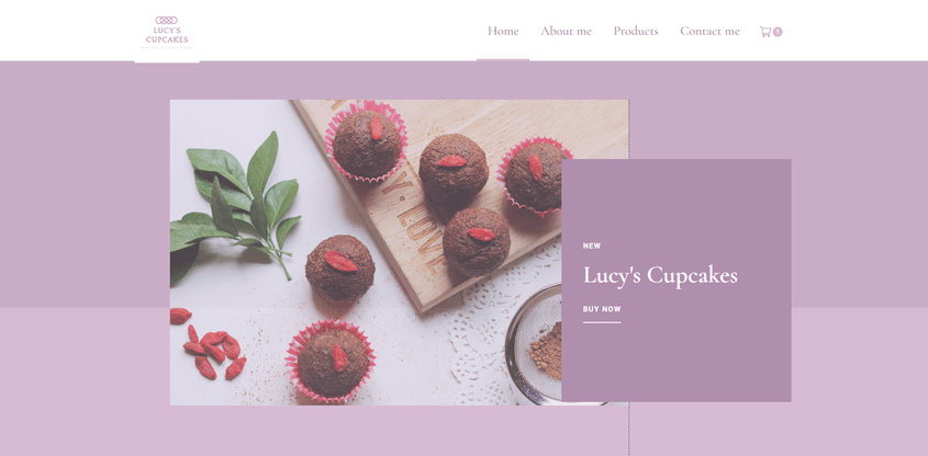 Webflow Lucy's Cupcakes Homepage (1) Homepage of Webflow demo website for Lucy's Cupcakes