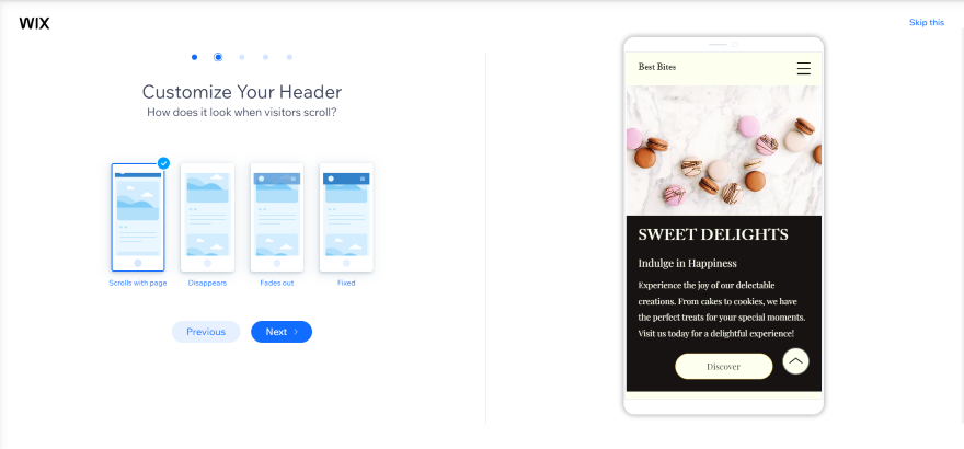 Wix Mobile View SEO Review Wix website How to customize your header on mobile view showing scroll options on different devices.
