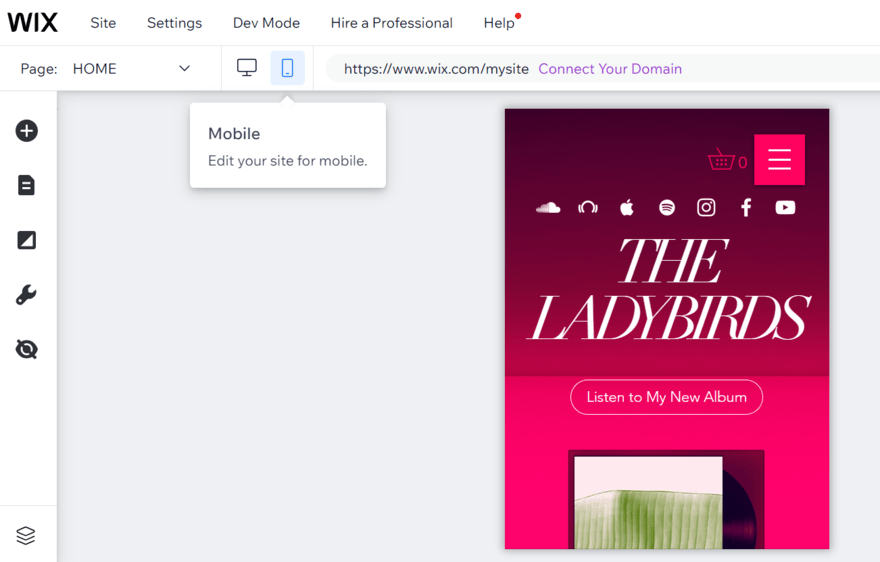 Wix mobile view Wix mobile preview mode in the editor