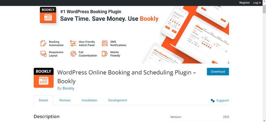 WordPress plugin Bookly WordPress plugin page for Bookly