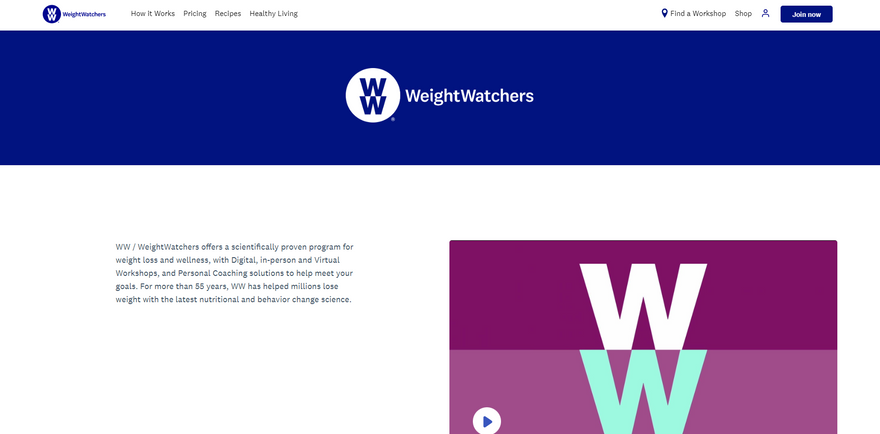 WW Website WW WeightWatchers website